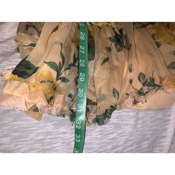 O.P.T Women's Floral Print Romantic Coquette Dress Yellow Size XS - Picture 9 of 9